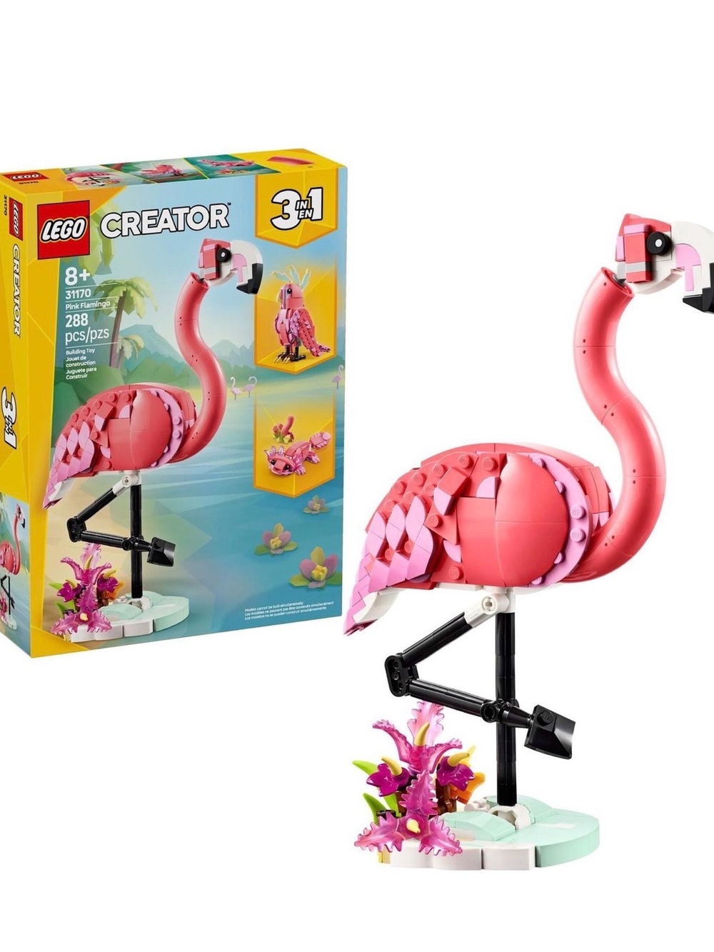 Lego Creator 3 in 1 Pink Flamingo/Bird/Lizard Decorative Build